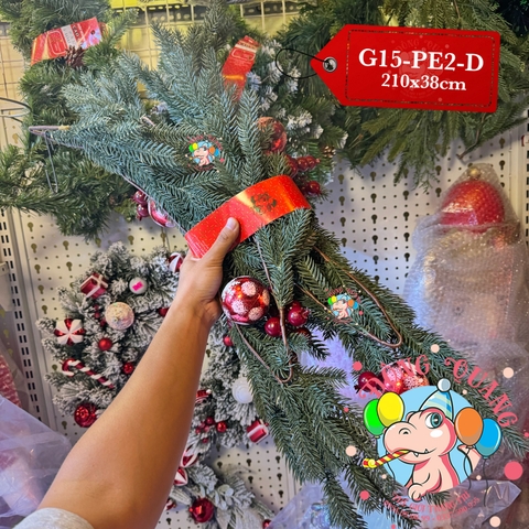 Dây trang trí nhánh thông PE 5 lá