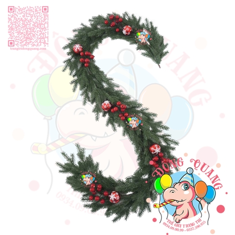 Dây trang trí nhánh thông PE 5 lá