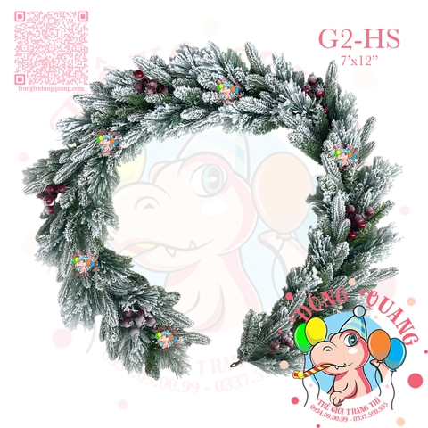 Dây trang trí 3 loại lá thông phủ tuyết