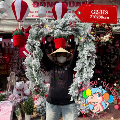 Dây trang trí 3 loại lá thông phủ tuyết