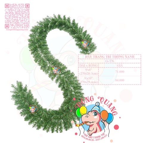 Dây trang trí thông xanh