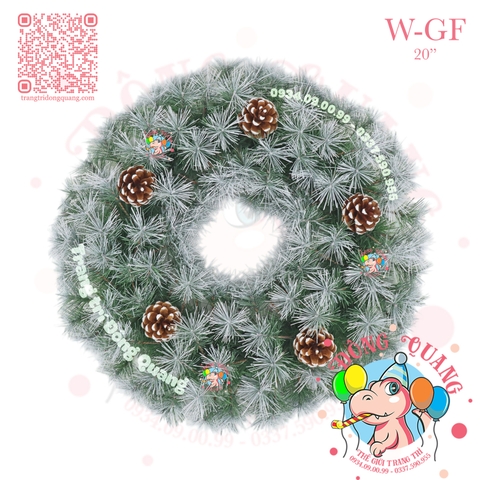 Vòng hoa cước phun sơn gắn trái thông