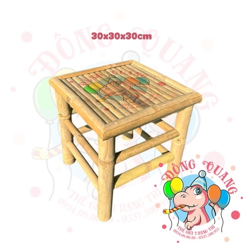 Bàn ghế tre trang trí tiểu cảnh