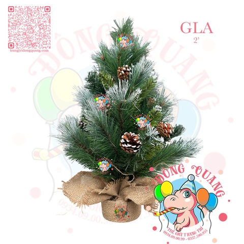 Cây thông mini 3 loại lá phun sơn gắn trái thông