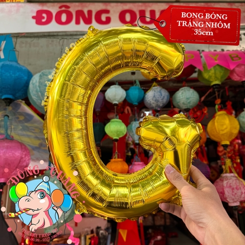 Bong bóng nhôm chữ, số (40/80/100cm) - vàng