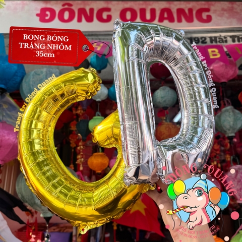 Bong bóng nhôm chữ, số (40/80/100cm) - vàng