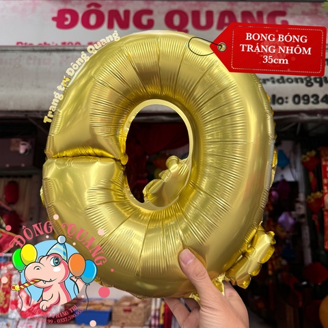 Bong bóng nhôm chữ, số (40/80/100cm) - vàng