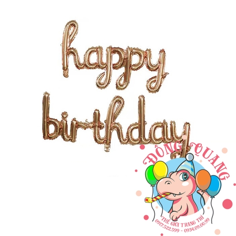 Bong bóng chữ Happy birthday (chữ liền - 5 mẫu)
