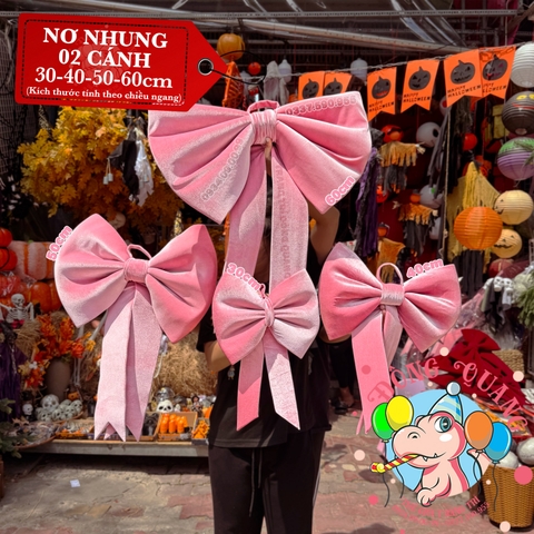 Nơ Vải Nhung Hồng (30-80cm)