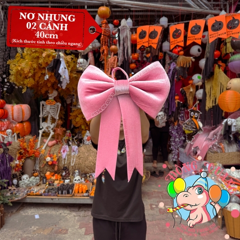 Nơ Vải Nhung Hồng (30-80cm)