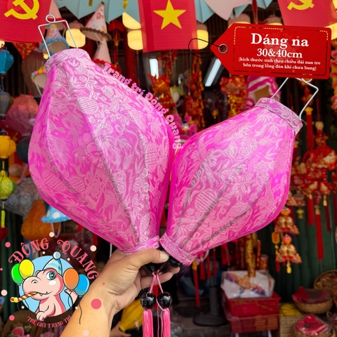 Lồng đèn Hội An vải gấm - dáng na