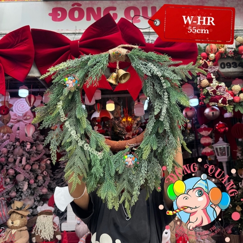 Vòng hoa lá PE gắn chuông