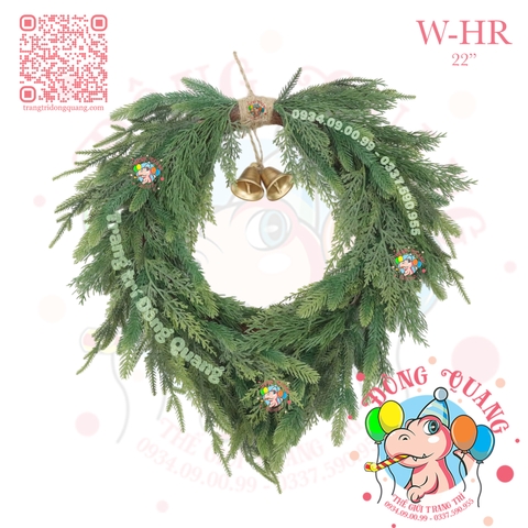 Vòng hoa lá PE gắn chuông