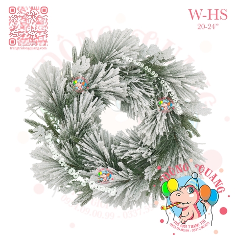 Vòng hoa 3 loại lá phủ tuyết