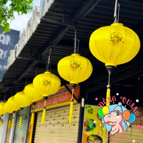 Lồng đèn Hội An vải phi bóng - dáng tròn (treo ngoài trời)