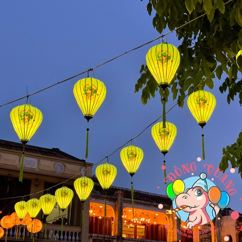 Combo 10 lồng đèn Hội An vải phi bóng