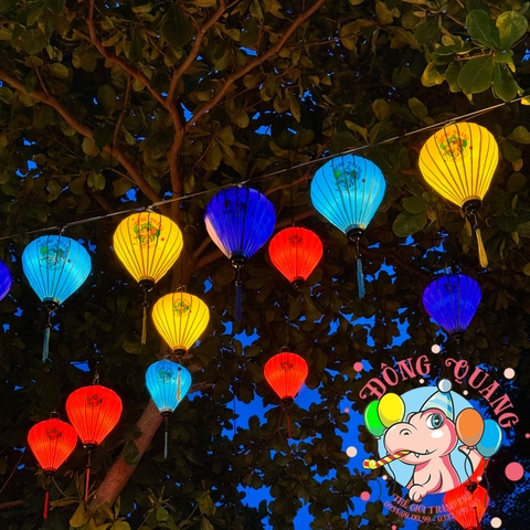 Combo 10 lồng đèn Hội An vải phi bóng