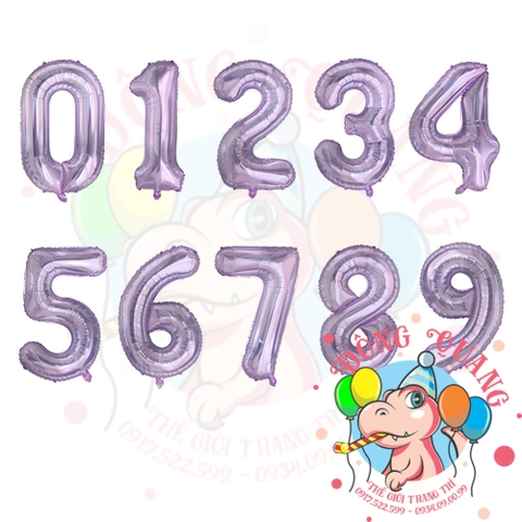 Bong bóng nhôm số (40/80/100cm) - màu trong