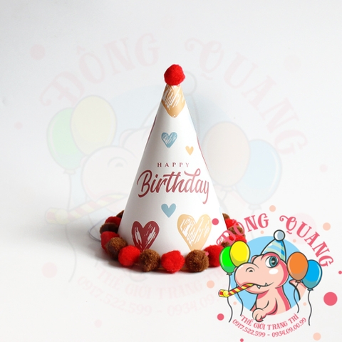 Nón sinh nhật viền bi 1