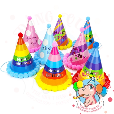 Nón sinh nhật viền bi 2