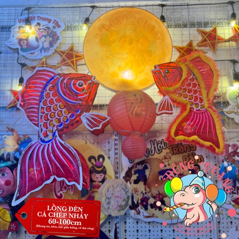 Đèn Trung thu Cá chép nhảy giấy kiếng (cỡ lớn)