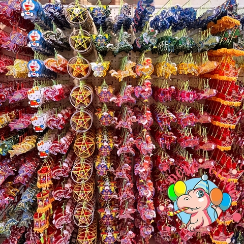 Đèn giấy kiếng khung nhựa mini loại 1