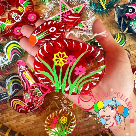 Đèn giấy kiếng khung tre mini