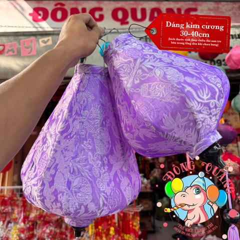 Lồng đèn Hội An vải gấm - dáng kim cương