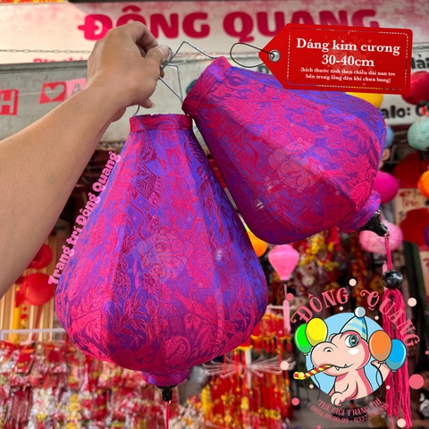 Lồng đèn Hội An vải gấm - dáng kim cương