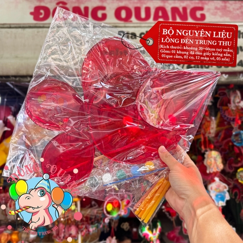 Bộ kit trang trí lồng đèn Trung thu khung tre giấy kiếng (30-60cm)