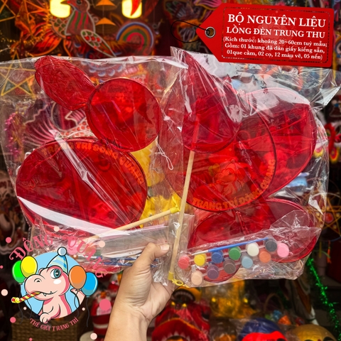 Bộ kit làm lồng đèn Trung thu khung tre giấy kiếng (30-60cm)
