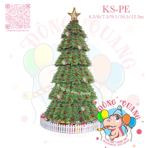 Cây thông khổng lồ PE 3 loại lá trang trí