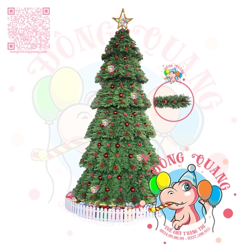 Cây thông khổng lồ PE 3 loại lá trang trí