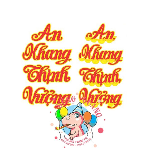 Chữ Tết xốp - An khang thịnh vượng