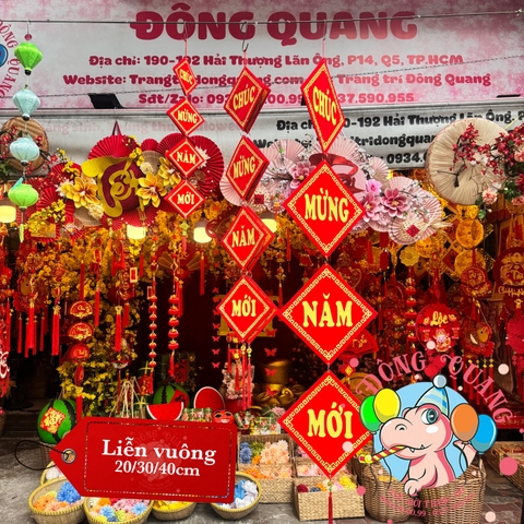 Bộ 4 tấm Liễn - Khánh vuông treo Tết