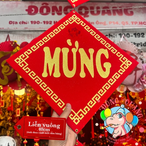 Bộ 4 tấm Liễn - Khánh vuông treo Tết