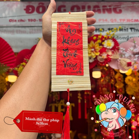 Mành tre dài chữ Tết thư pháp 6-7-9cm