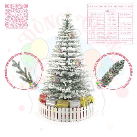 Cây thông PE, PVC MG phủ tuyết