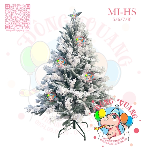 Cây thông PE, cước trắng phủ tuyết (cành tự động xoè)