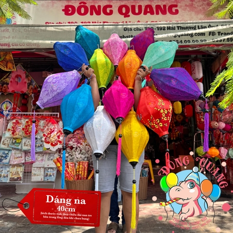 Lồng đèn Hội An vải gấm - dáng na