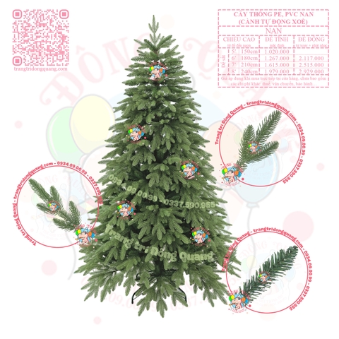 Cây thông PE, PVC NAN (cành tự động xoè)