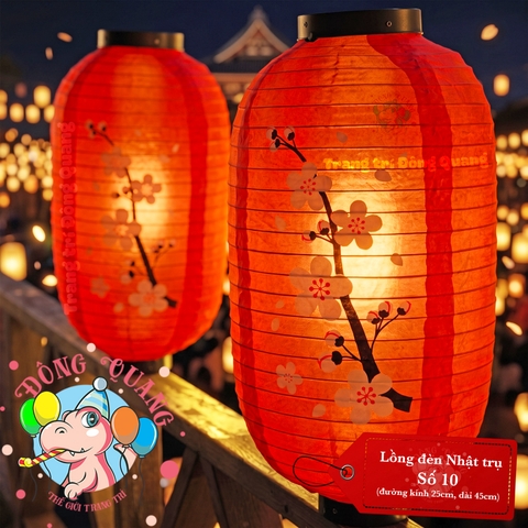 Lồng đèn Nhật Bản vải trụ Hoa Anh Đào (cặp)