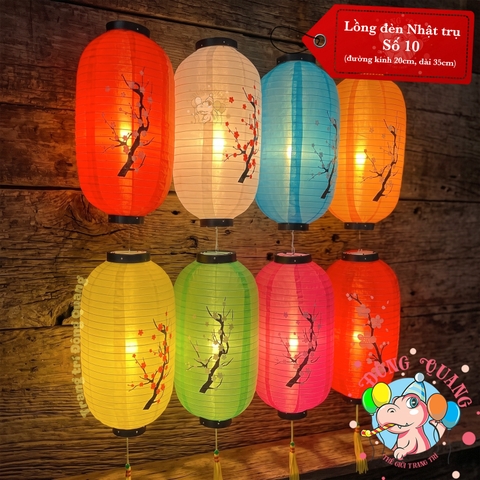 Lồng đèn Nhật Bản vải trụ Hoa Anh Đào (cặp)