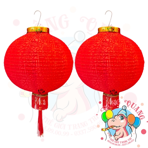 Lồng đèn nhung hoa văn ẩn (cặp)