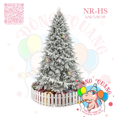 Cây thông phủ tuyết toàn bộ lá PE (cành tự động xoè)