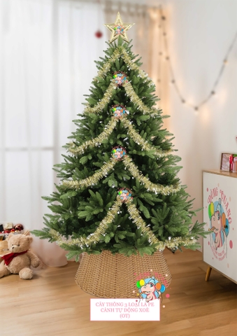 Cây thông 3 loại lá PE (cành tự động xoè)