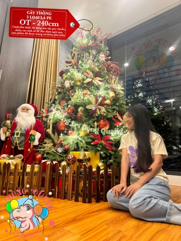 Cây thông 3 loại lá PE (OT - cành tự động xoè)