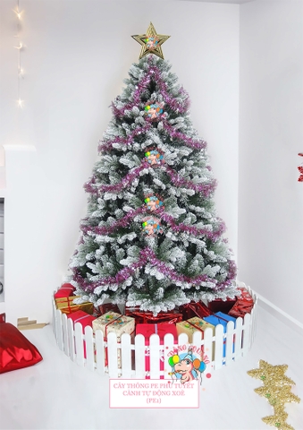 Cây thông PE phủ tuyết (cành tự động xoè)