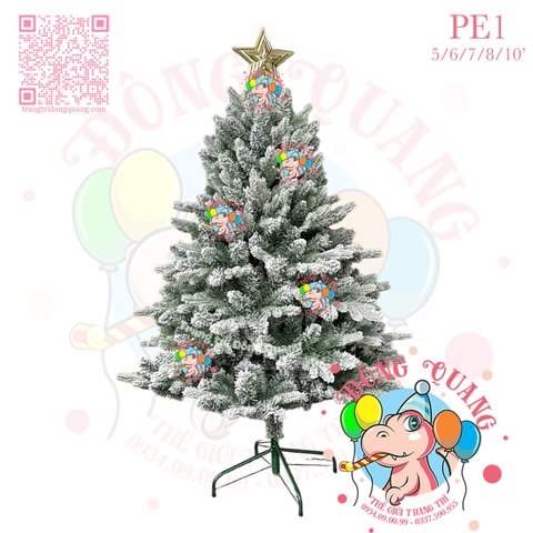 Cây thông PE phủ tuyết (cành tự động xoè)