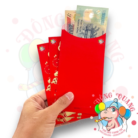 Set 6 bao lì xì đỏ may mắn (bản dài)